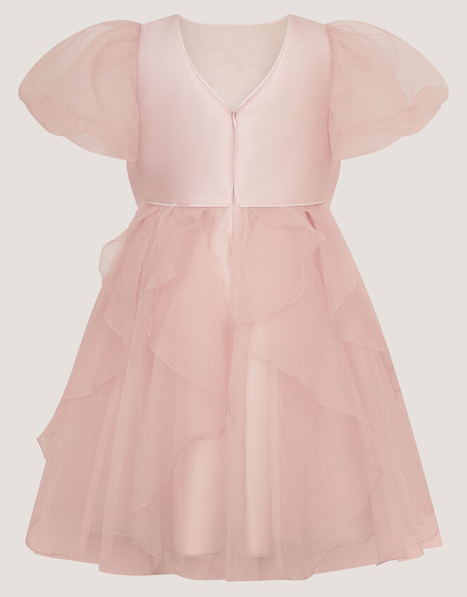 Raphela Puff Sleeve Bow Party Dress, Pink (PINK), large