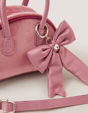 Lucy Bow Charm Velvet Bag, , large
