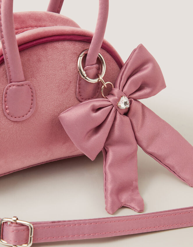 Lucy Bow Charm Velvet Bag, , large