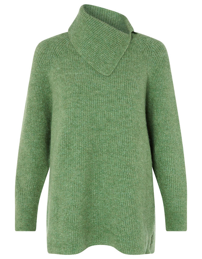 LOUNGE Split Neck Knit Jumper , Green (GREEN), large