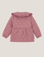 Embroidered Heart Quilted Coat, Pink (PINK), large