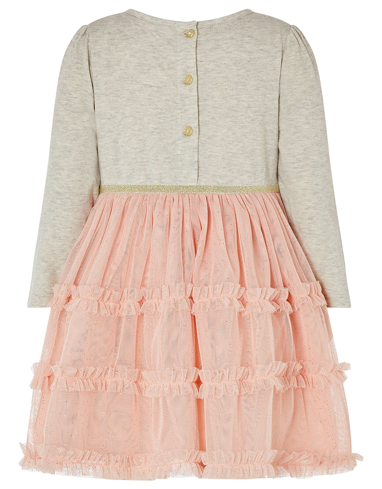 Baby Swan Ruffle Disco Dress Grey