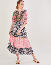 Premium Floral Print Dress in Sustainable Cotton, Pink (PINK), large