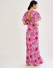Pia Floral Print Maxi Dress, Pink (PINK), large