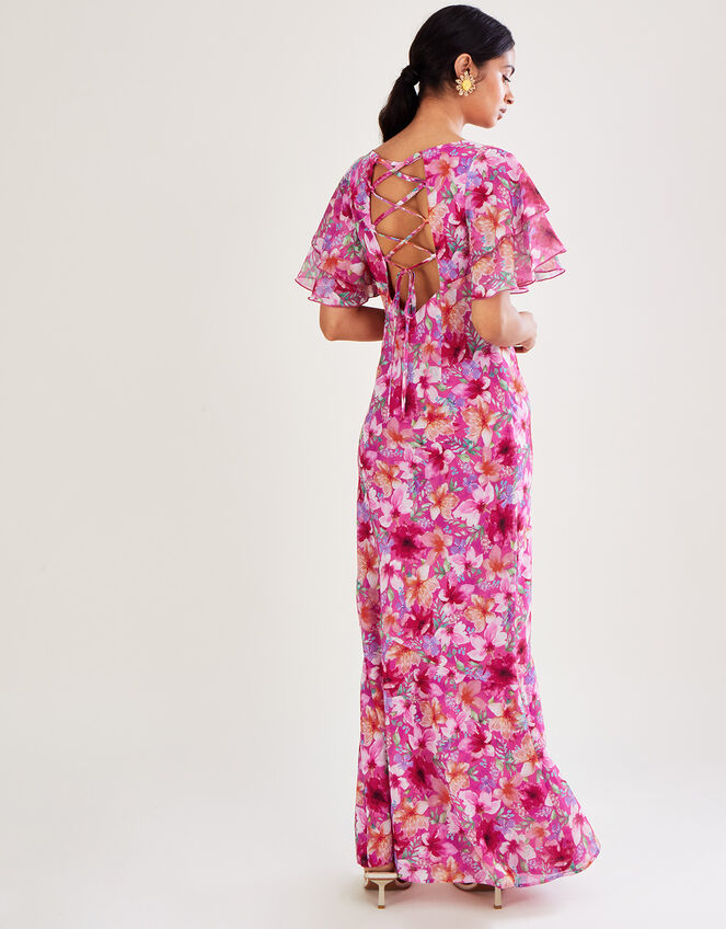 Pia Floral Print Maxi Dress, Pink (PINK), large