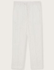 Brea Lace Bridesmaid Trousers, Ivory (IVORY), large