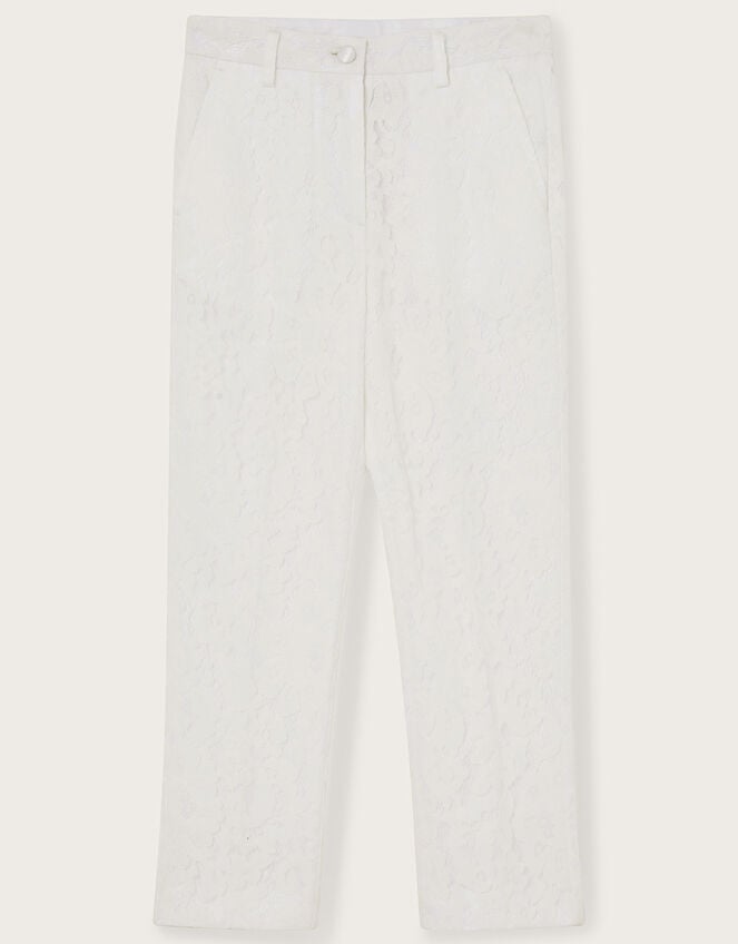 Brea Lace Bridesmaid Trousers, Ivory (IVORY), large