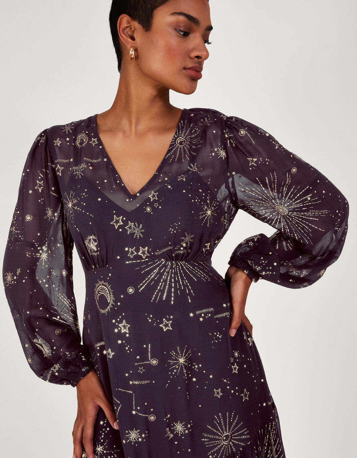 Cassie Zodiac Midi Dress Blue Day Dresses Monsoon ROI