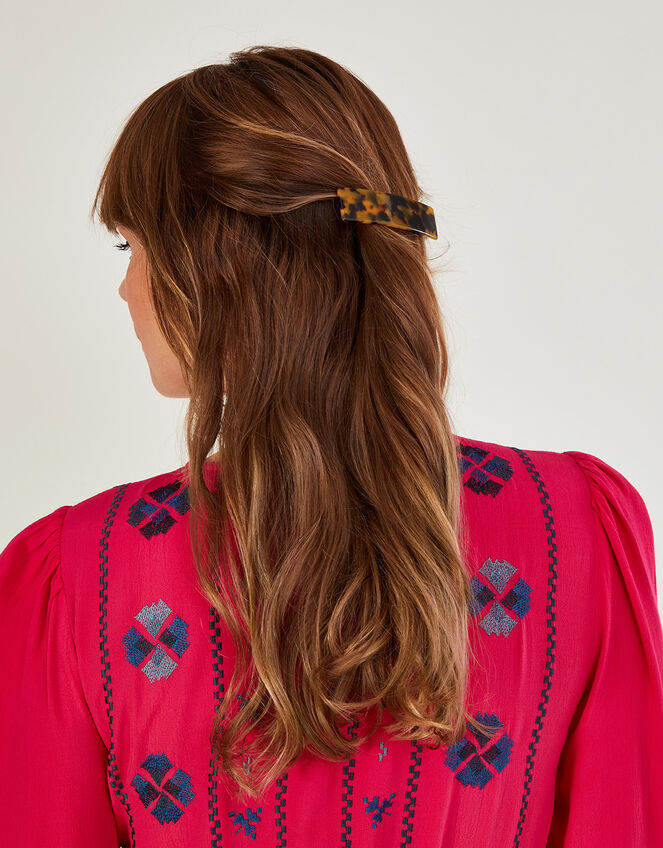 Tortoiseshell Barrette Hair Clip, , large