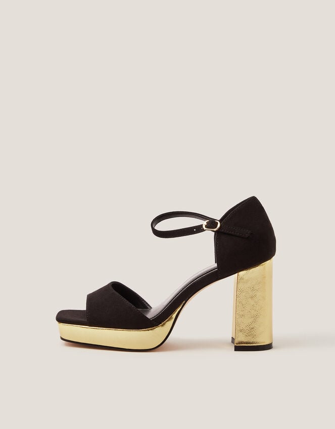 Faith Two Tone Platform Heels, Black (BLACK), large