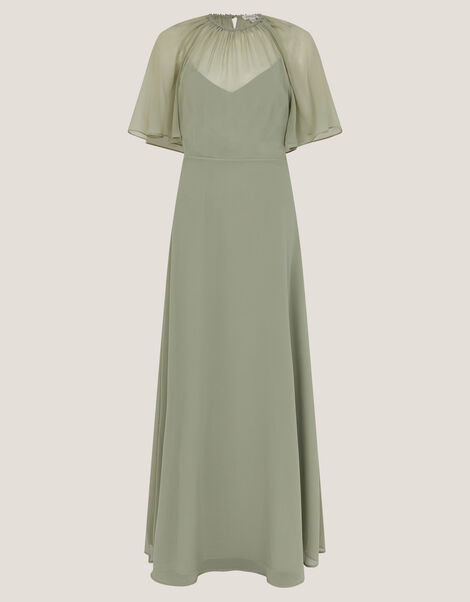 Mona Angel Sleeve Maxi Dress, Green (SAGE), large