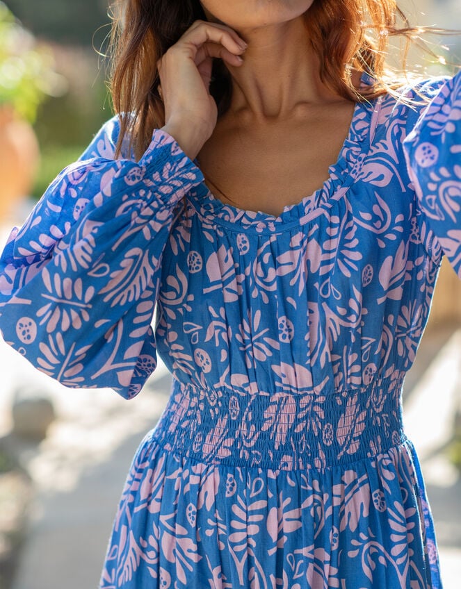 La Galeria Elefante Jodie Flamenco Maxi Dress, Blue (BLUE), large