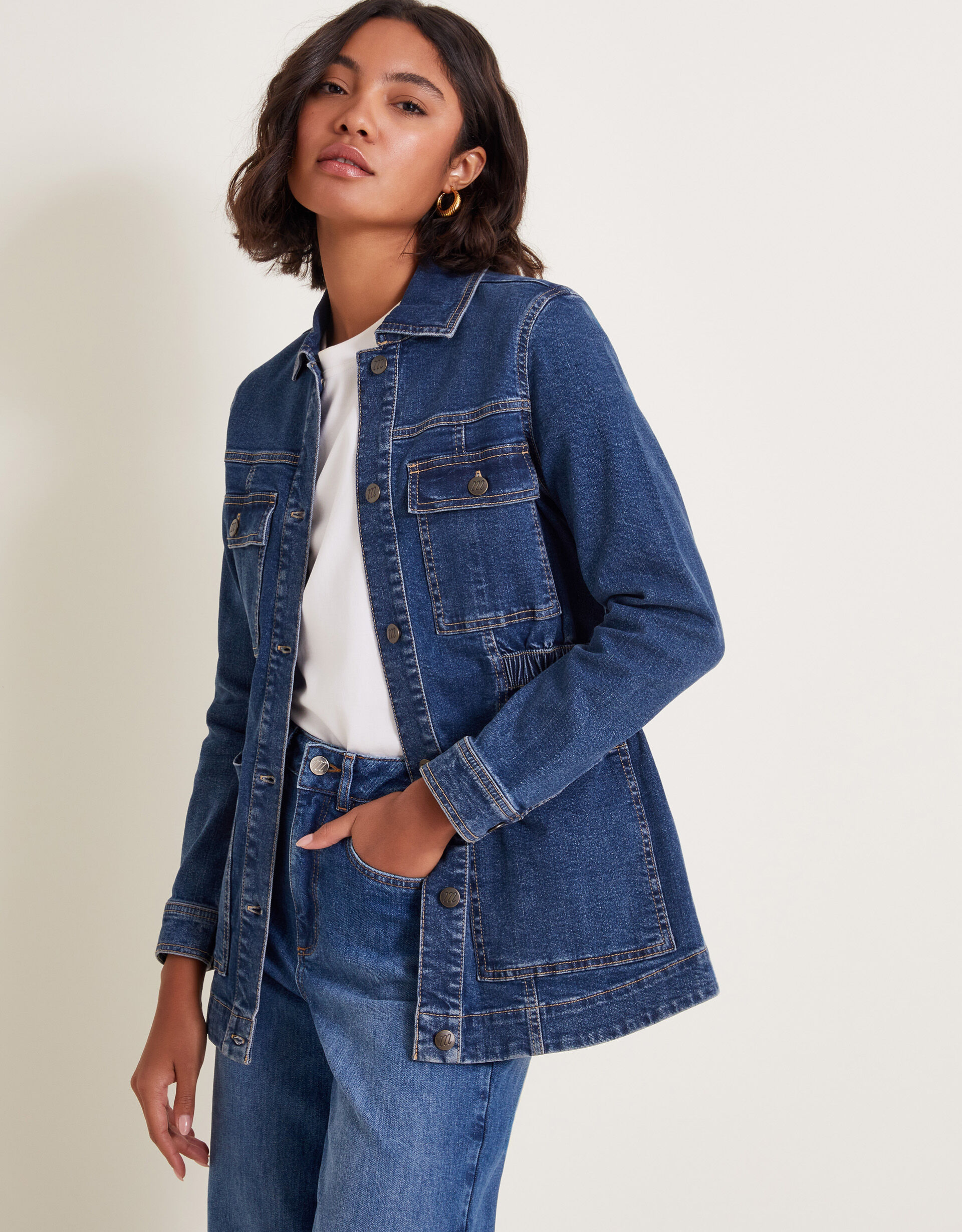 Melanie Stretch Denim Jacket Blue Casualwear Monsoon Global