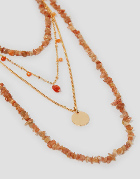 Quartz Stone Layered Necklace, , large