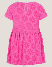Baby Flower Towelling Dress, Pink (PINK), large