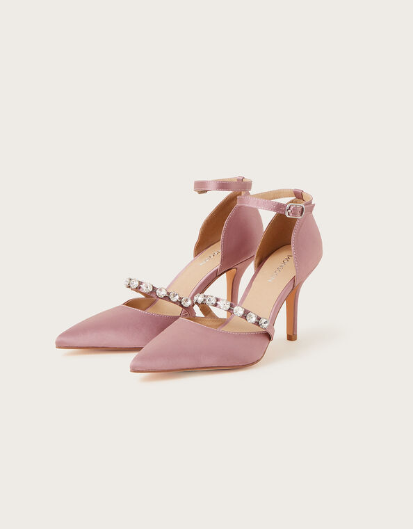 Diamante Strap Heels, Pink (PINK), large