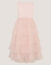 Sleeveless Tiered Party Dress, Pink (PINK), large