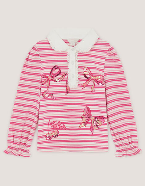 Mon Cheri Stripe Top, Pink (PINK), large