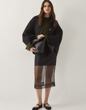 Shiloh Sheer Midi Skirt, Black (BLACK), large