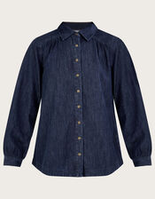 Denim Shirt in Sustainable Cotton, Blue (INDIGO), large