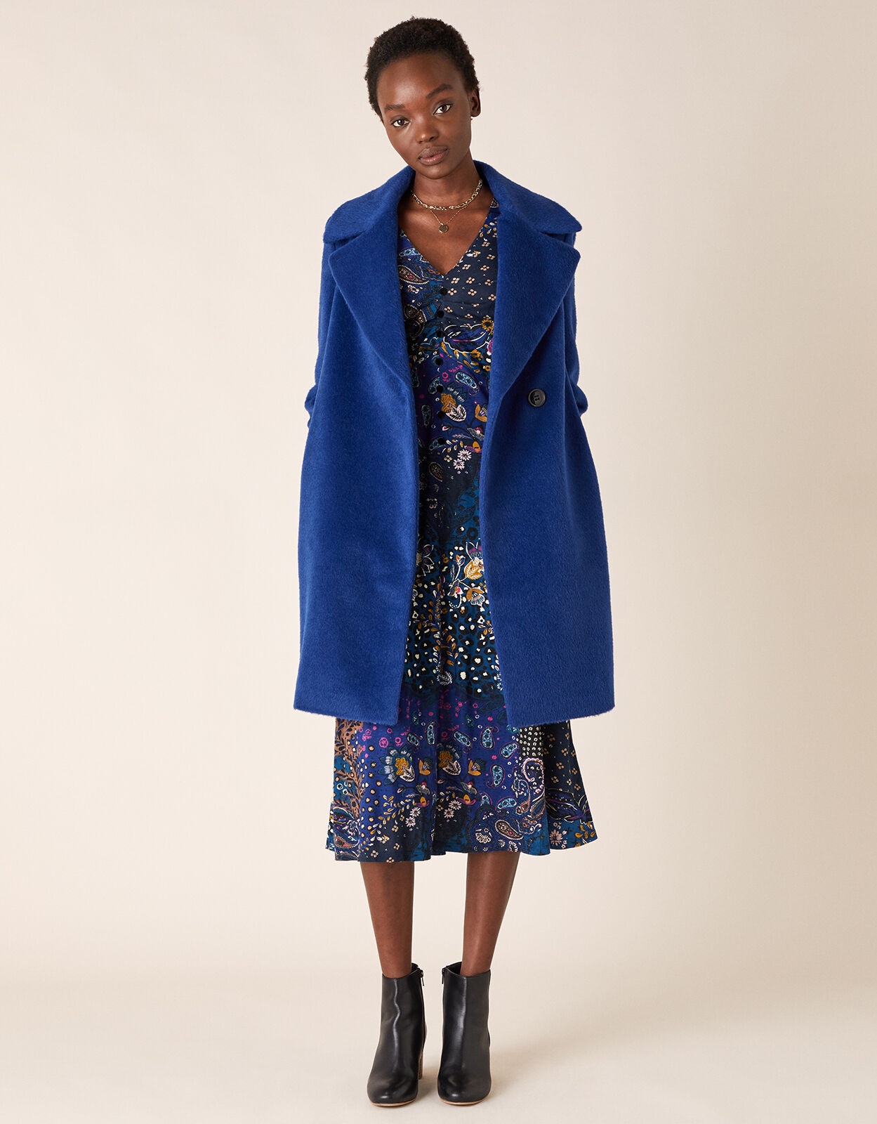 Eliza Textured Coat Blue Women s Coats Monsoon ROI