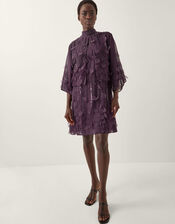 Cassidy Sleeveless Appliqué Mini Dress, Purple (PURPLE), large