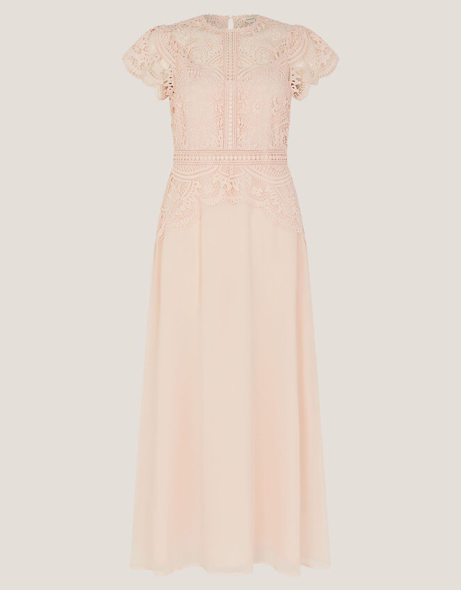 Monica Lace Midi Bridesmaid Dress, Pink (SOFT PINK), large