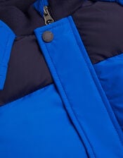 Colourblock Puffer Jacket, Blue (BLUE), large