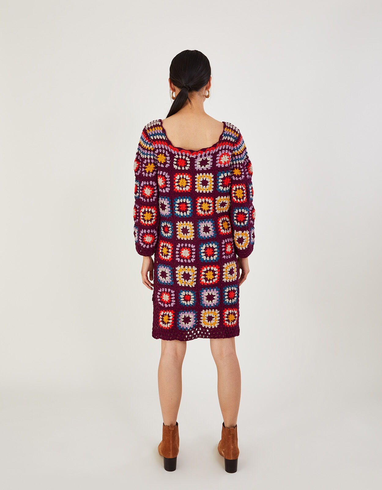 Hand Crochet Patchwork Dress Multi