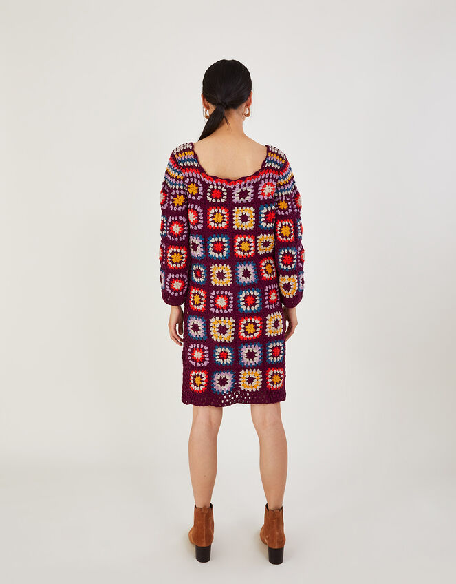 Hand Crochet Patchwork Dress, Multi (MULTI), large