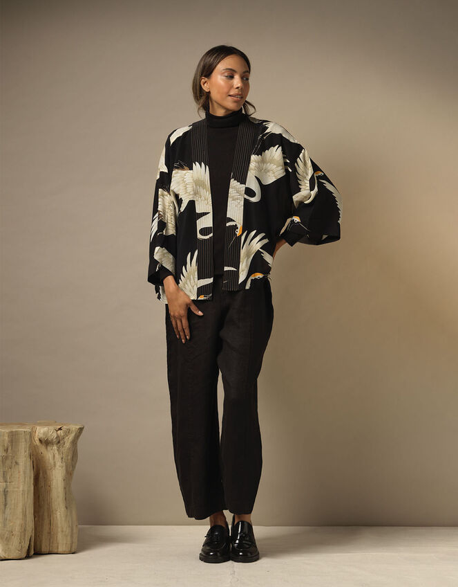 One Hundred Stars Stork Print Kimono, , large