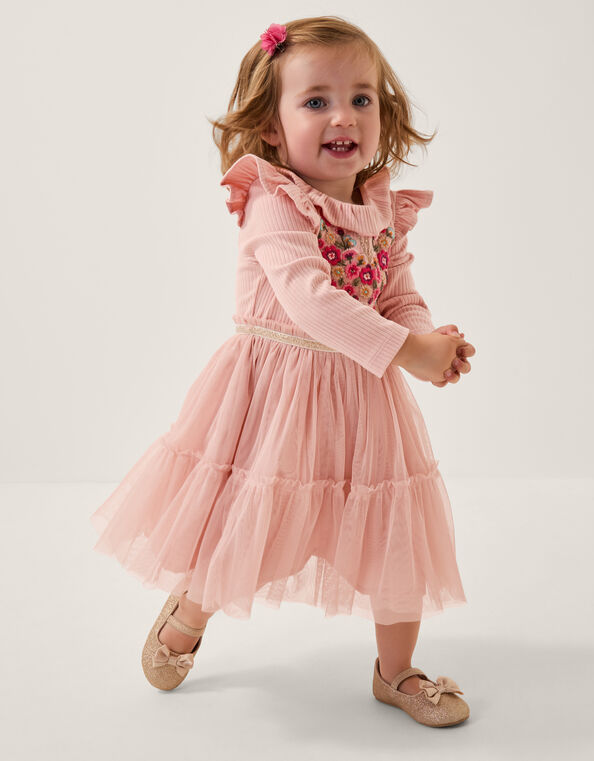 Baby Embroidered Butterfly Disco Dress, Pink (PINK), large