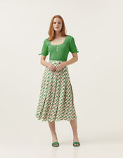 Mirla Beane Organic Cotton Ribbed Top, Green (GREEN), large