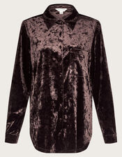 Vida Velvet Shirt, Brown (CHOCOLATE), large