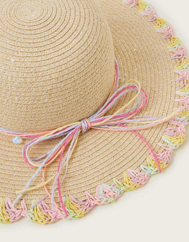 Pastel Sequin Floppy Sun Hat, Multi (MULTI), large