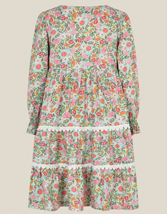 Solstice Print Tiered Dress, Green (GREEN), large