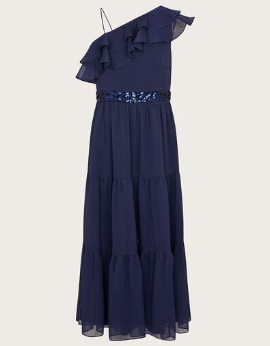 Ruby Ruffle One-Shoulder Prom Dress Blue, Blue (NAVY), large