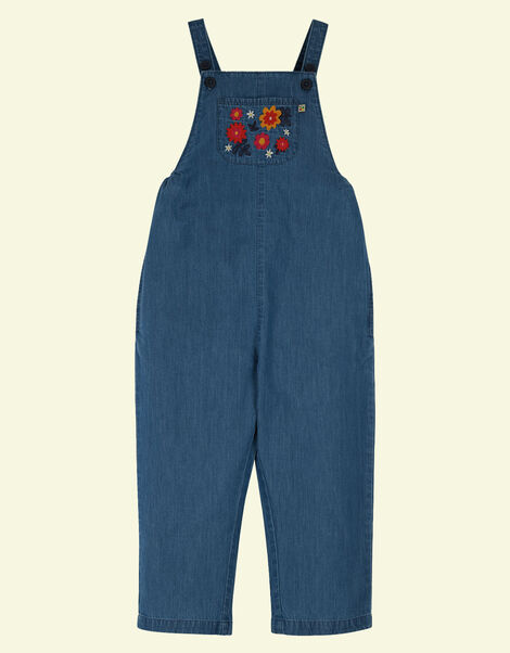 Frugi Alexa Dungarees Blue, Blue (BLUE), large