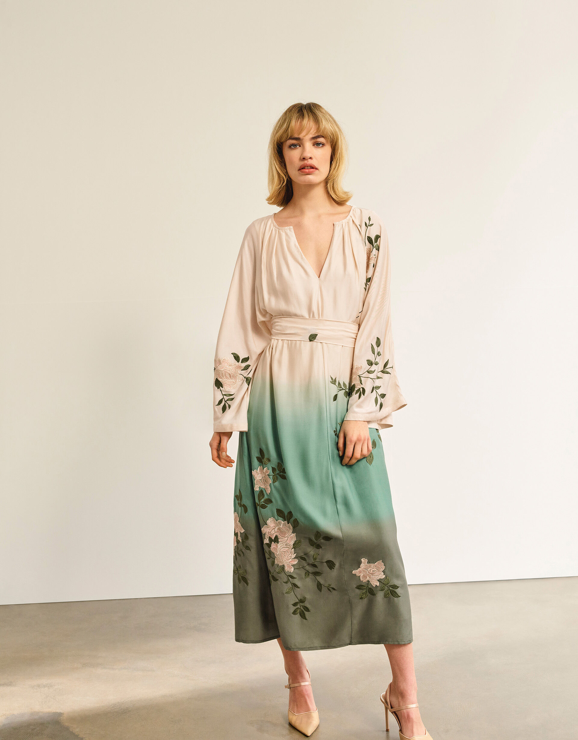 Ombre green dress store