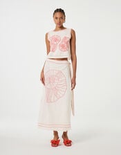 Fabienne Chapot Sansa Shell Embroidered Tie Top, Ivory (IVORY), large