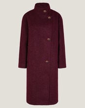 Freya Bouclé Coat, Red (BURGUNDY), large