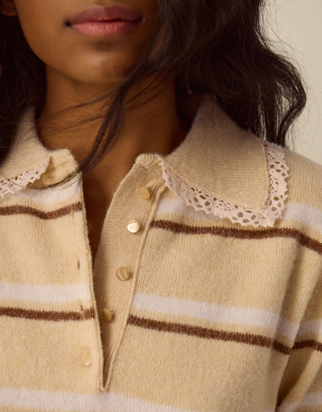 Sutton Stripe Jumper, Yellow (BUTTER YELLOW), large