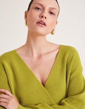 Wiley Wrap Sweater, Green (GREEN), large