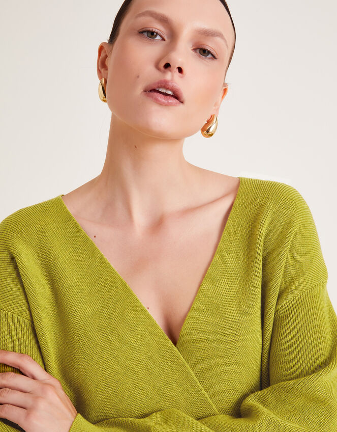 Wiley Wrap Sweater, Green (GREEN), large