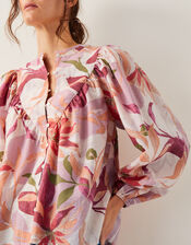 Piper Floral Print Blouse, Orange (ORANGE), large