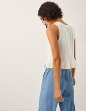 Ruby Ruffle Knit Tank Top, Ivory (IVORY), large