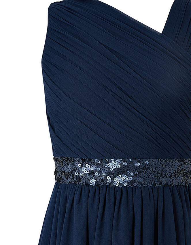 Abigail One Shoulder Prom Dress, Blue (NAVY), large