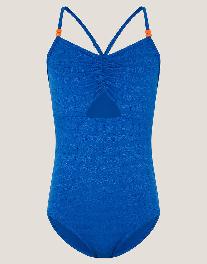 Broderie Cut Out Swimsuit, Blue (BLUE), large