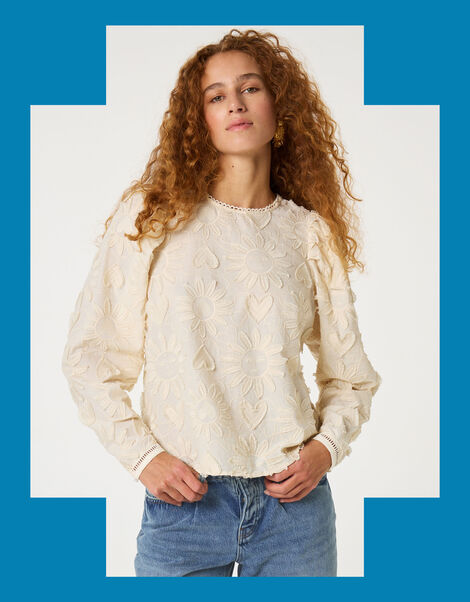 Fabienne Chapot Ida Embroidered Top, White (WHITE), large