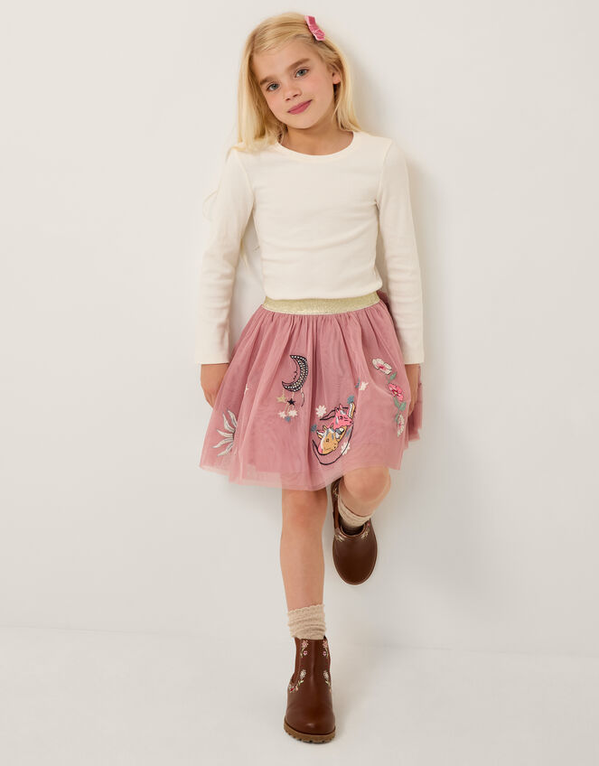 Cowboy Embroidered Tutu Skirt, Pink (PINK), large